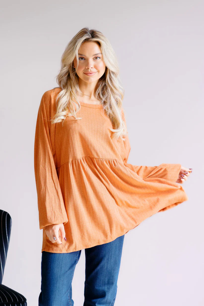 Pumpkin Charm Peplum Top