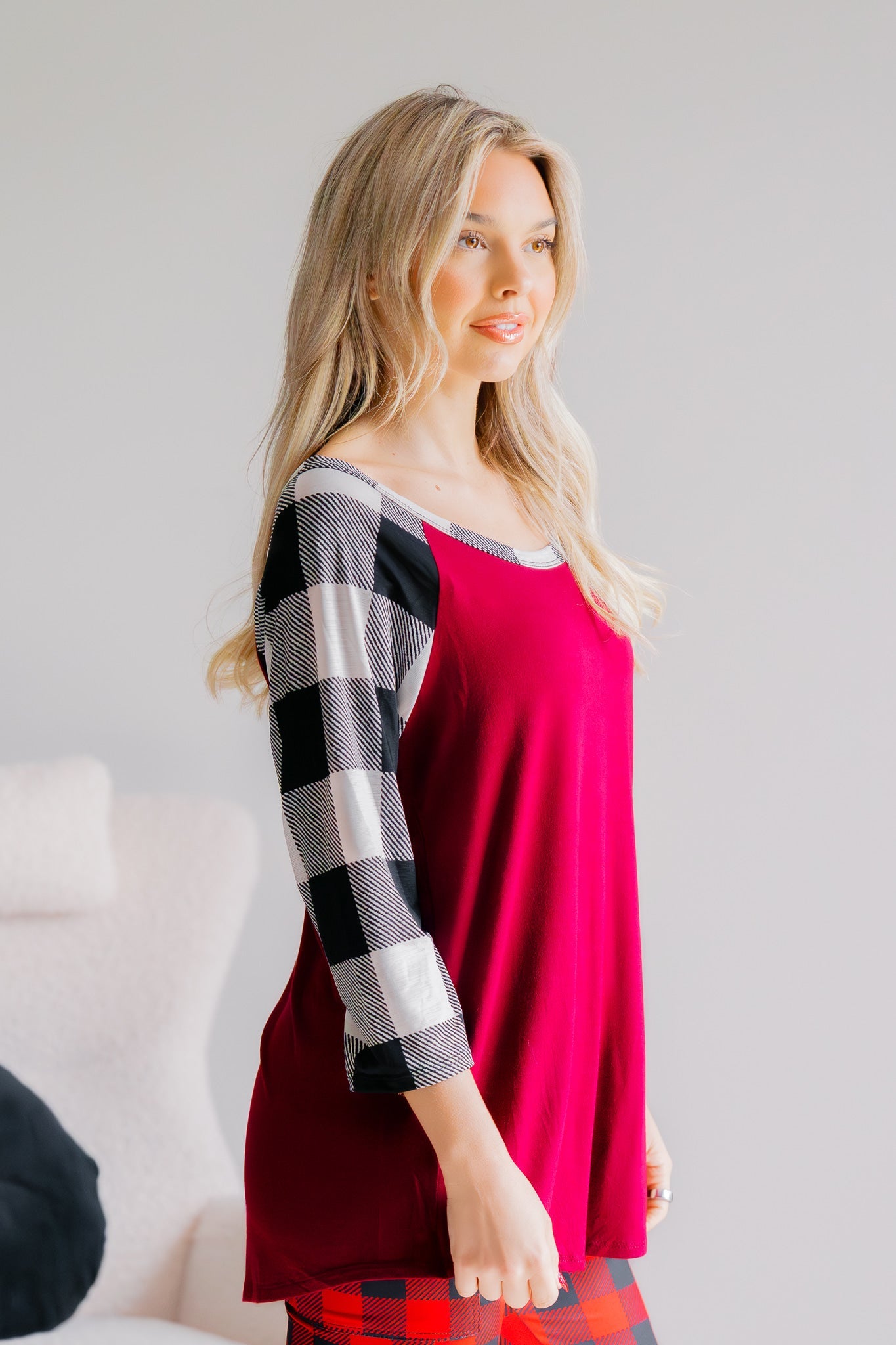 Cardinal Checks Raglan