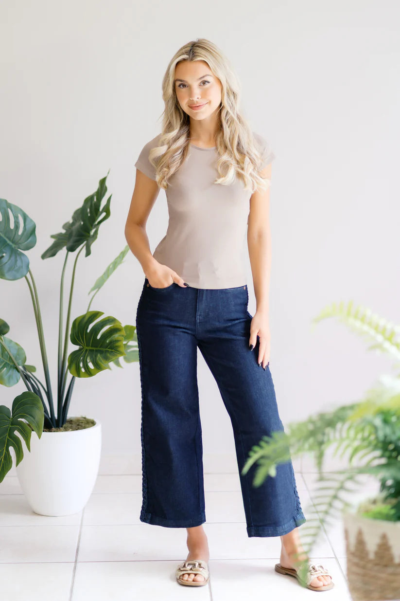 Desert Weave Judy Blue Crop Jeans