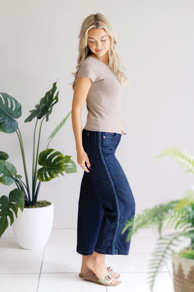 Desert Weave Judy Blue Crop Jeans