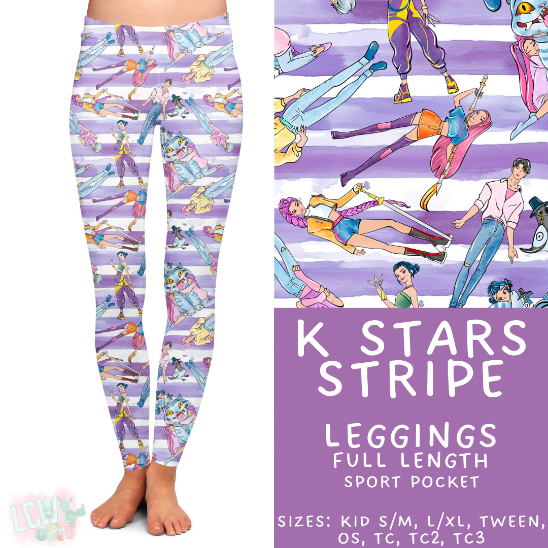 K Stars Stripe Leggings Adult & Kids - PREORDER Batch $482 - ETA Early April