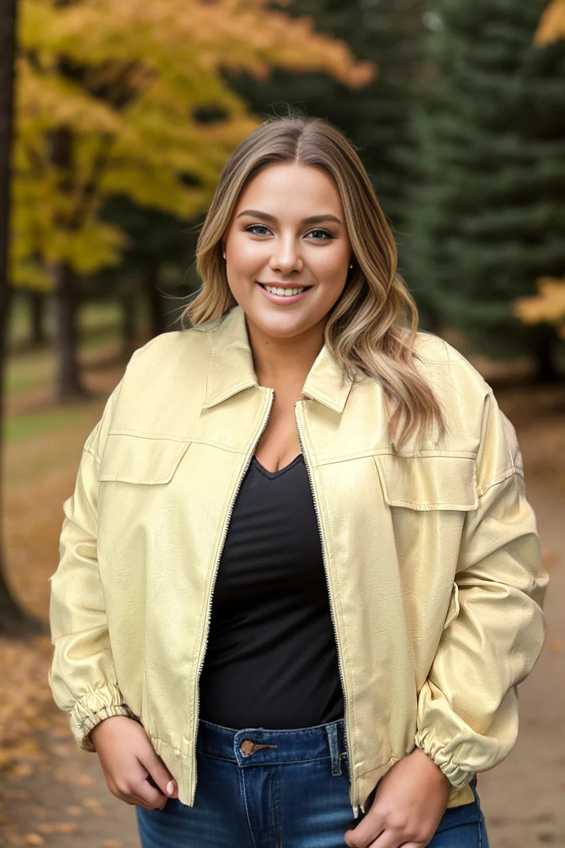 Little Ray of Sunshine Faux Leather Jacket