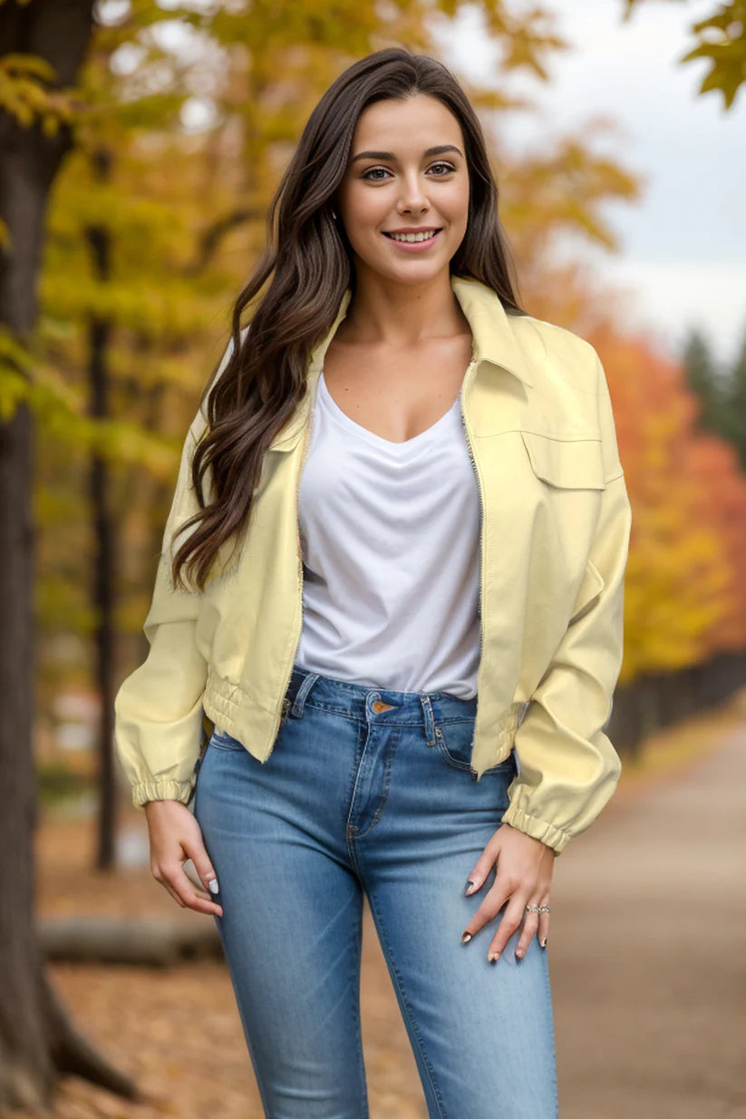 Little Ray of Sunshine Faux Leather Jacket