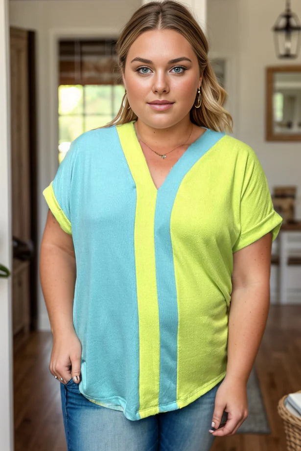Neon-Centric Short Sleeve Top