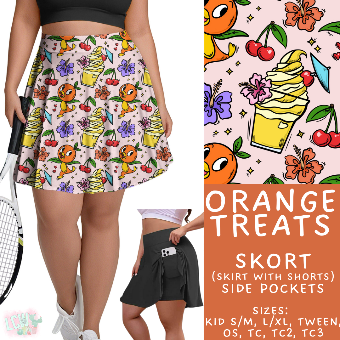 Orange Treats Skort Adult & Kids - PREORDER Batch #482 - ETA Early April