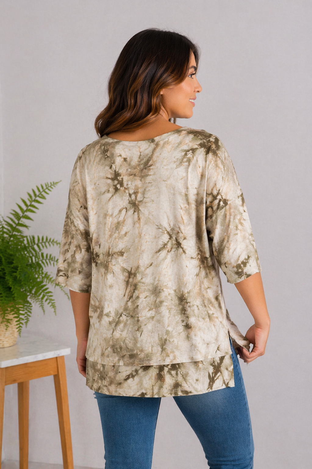 Olive Crush Tie Dye Top