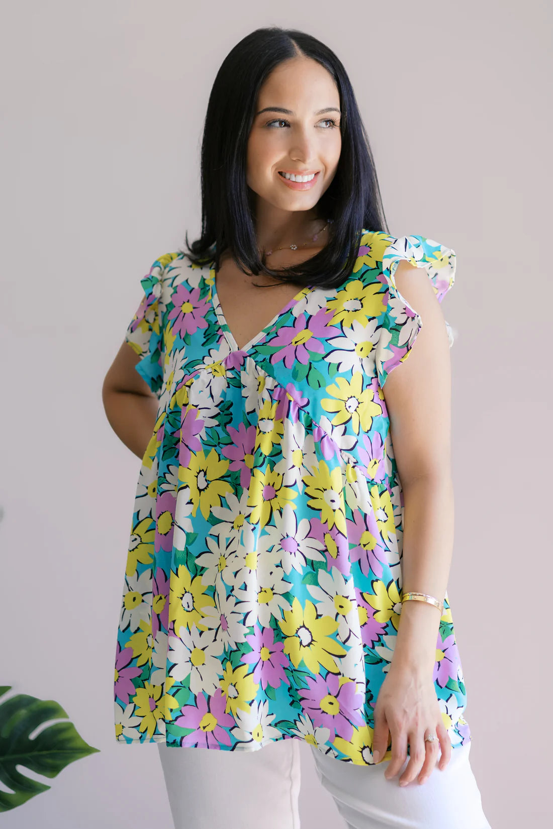 Petal Party Flutter Sleeve Top