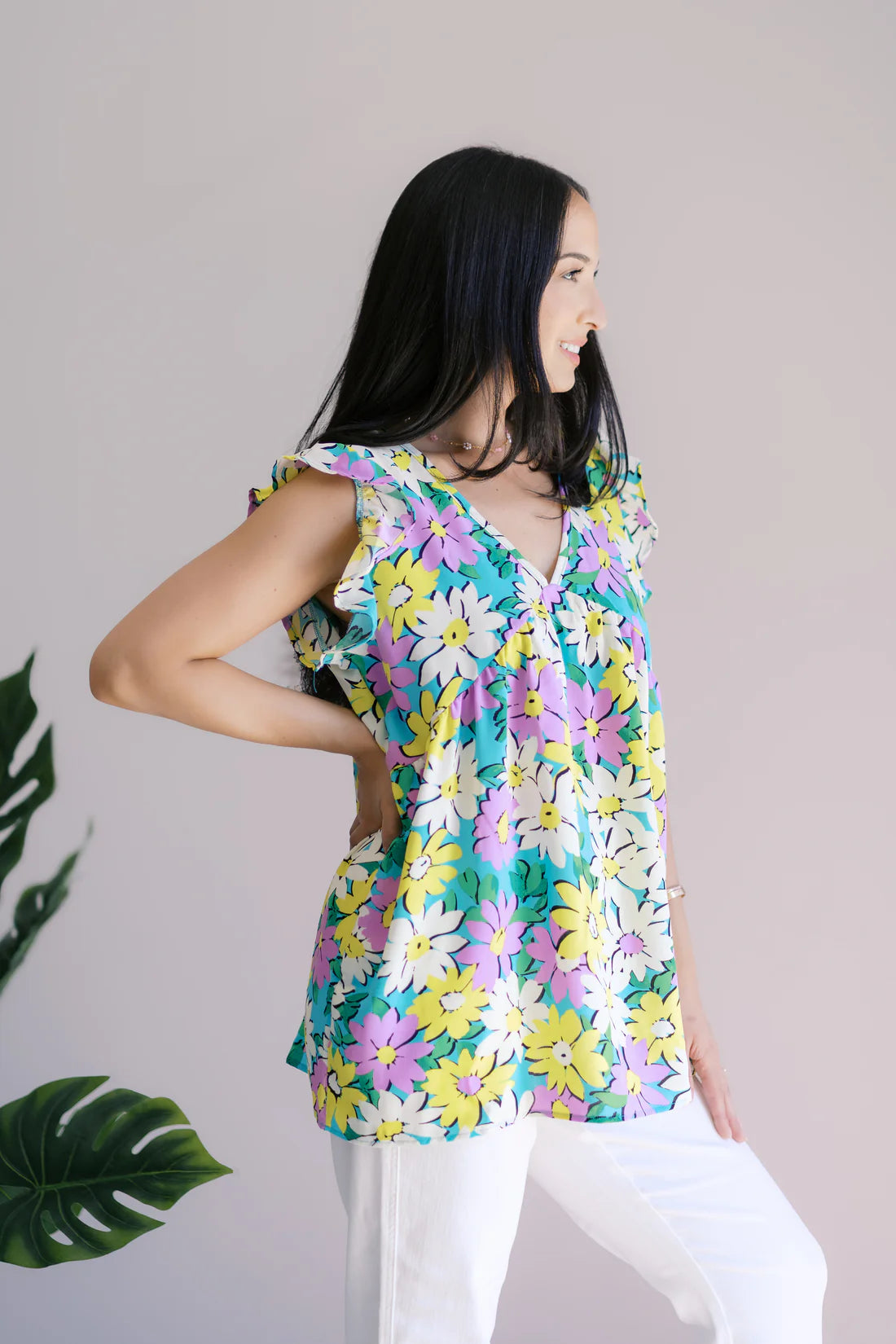 Petal Party Flutter Sleeve Top