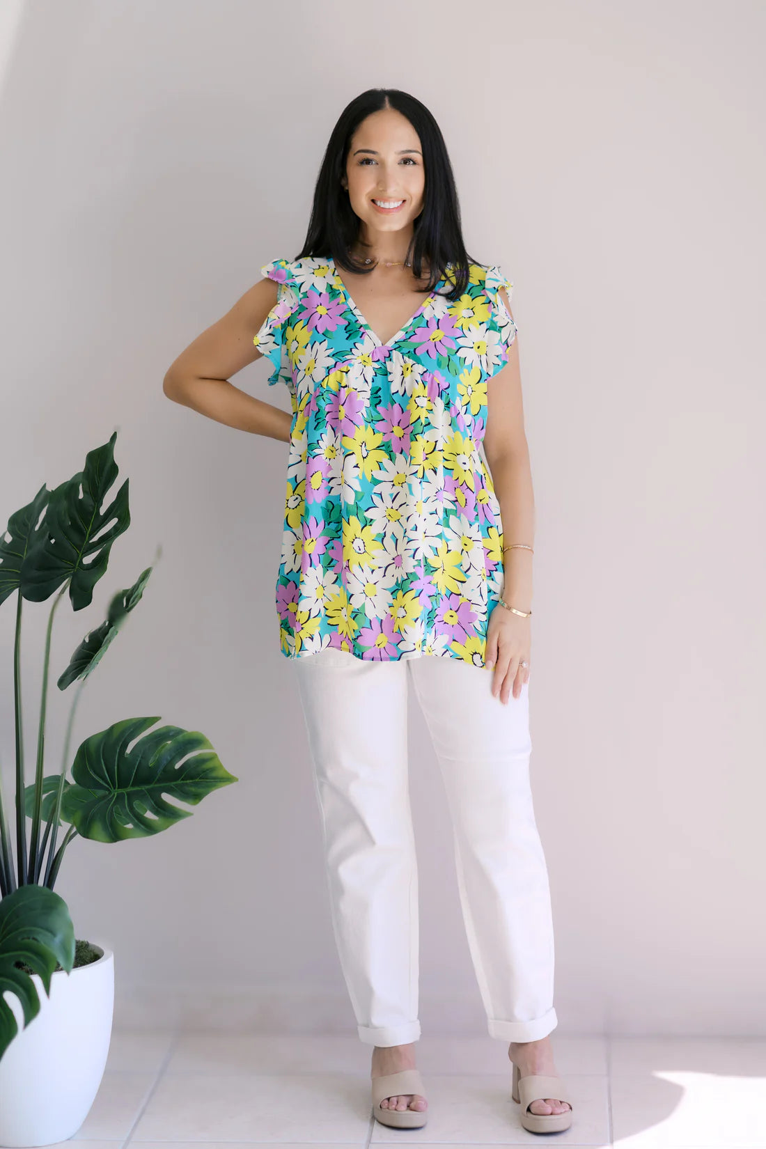 Petal Party Flutter Sleeve Top