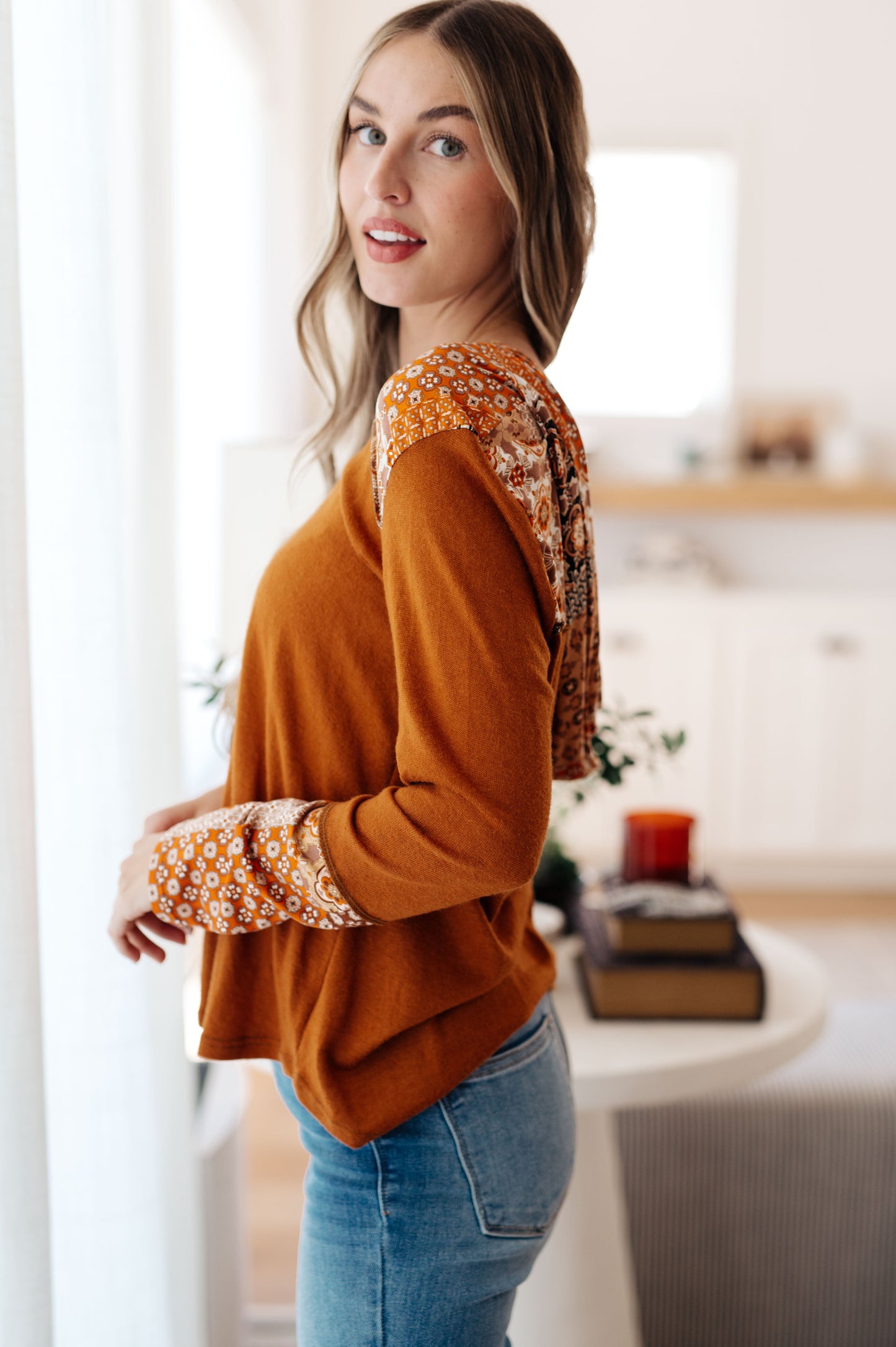 MON-YAY Surpirse! Sipping Iced Tea Mixed Print Hoodie