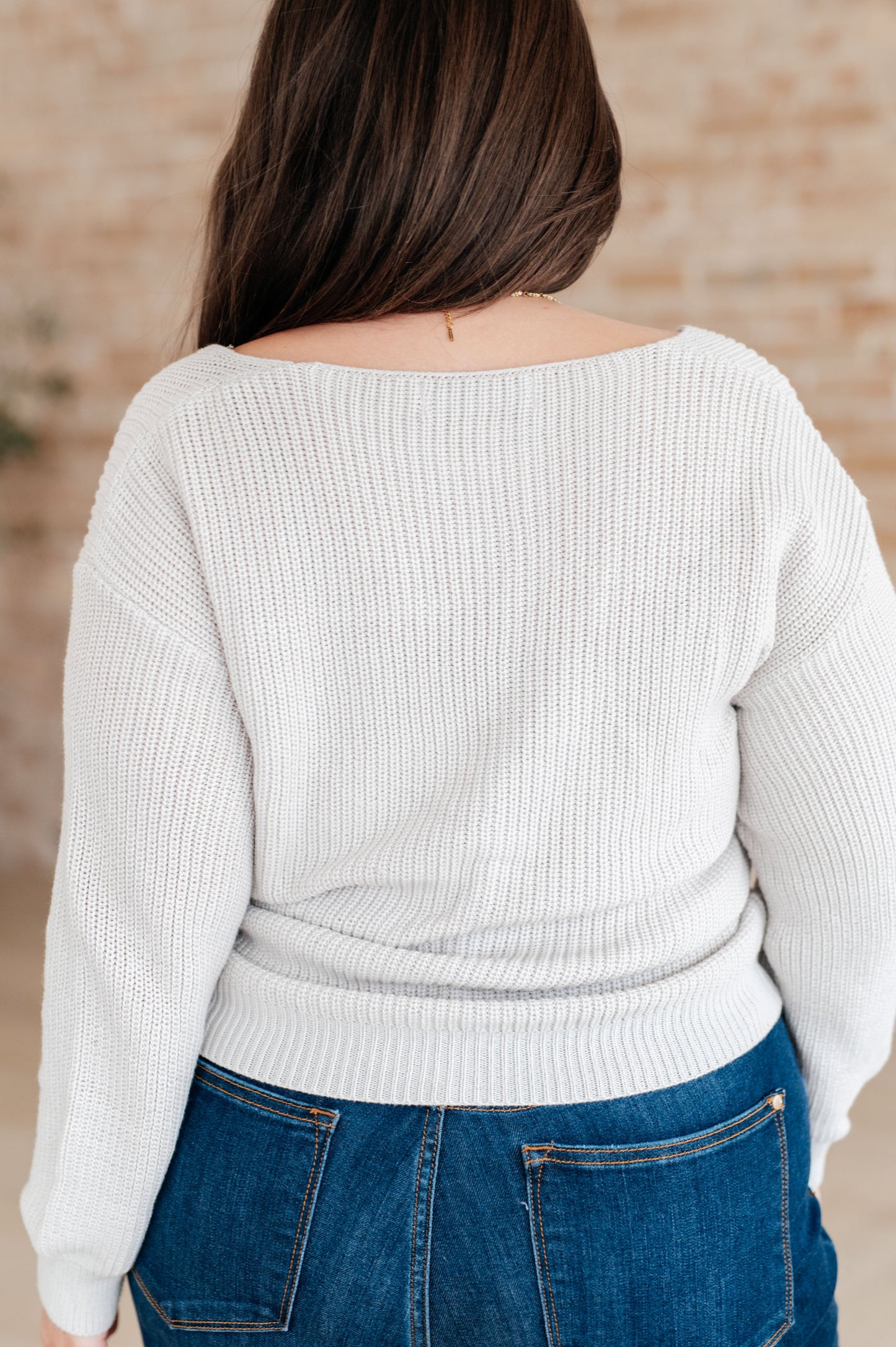 DOORBUSTER Told You So Ribbed Knit V Neck Sweater