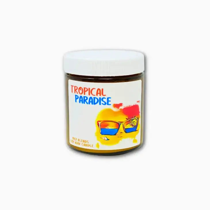 Tropical Paradise Summer Small Soy Candles - 25 Hr Burn Time