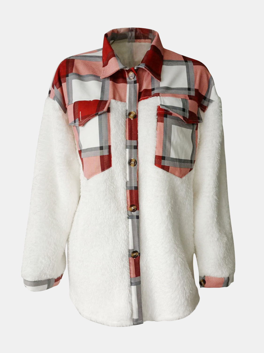 Fuzzy Button Up Long Sleeve Jacket - 5 Colors!
