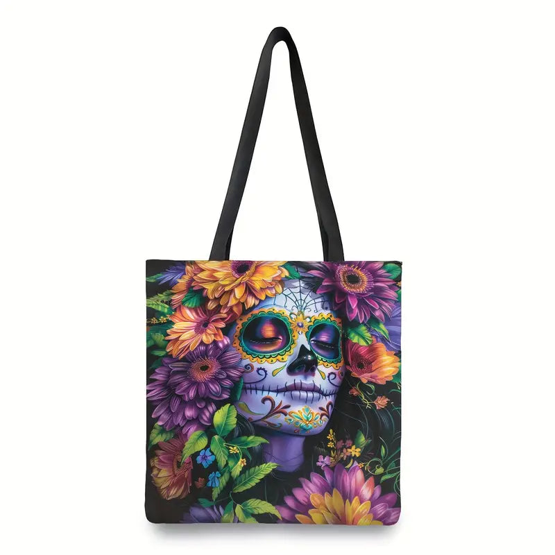 Colorful Floral Sugar Skull Tote - Fill a Bag