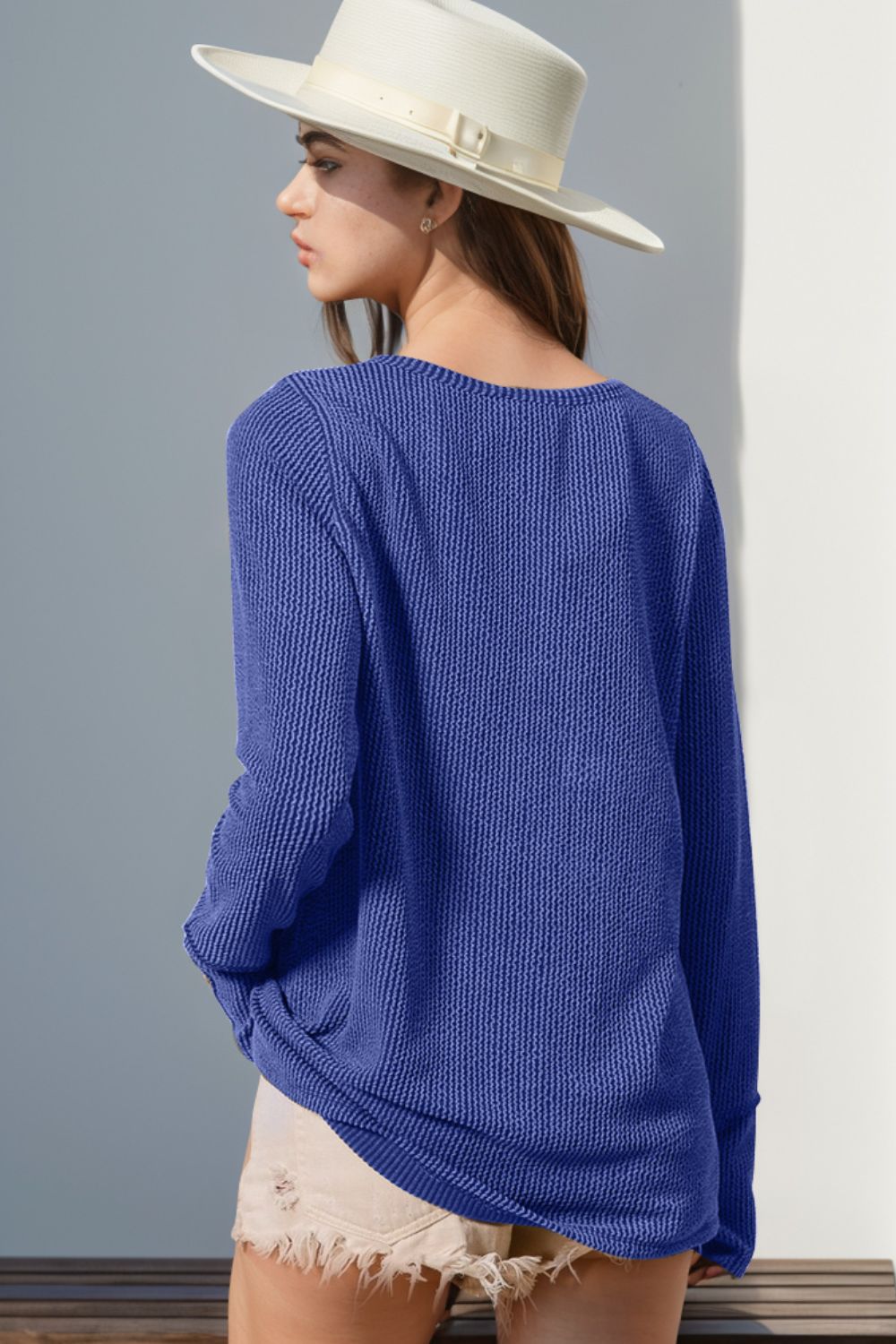 DOORBUSTER Double Take Full Size Notched Thumbhole Long Sleeve T-Shirt