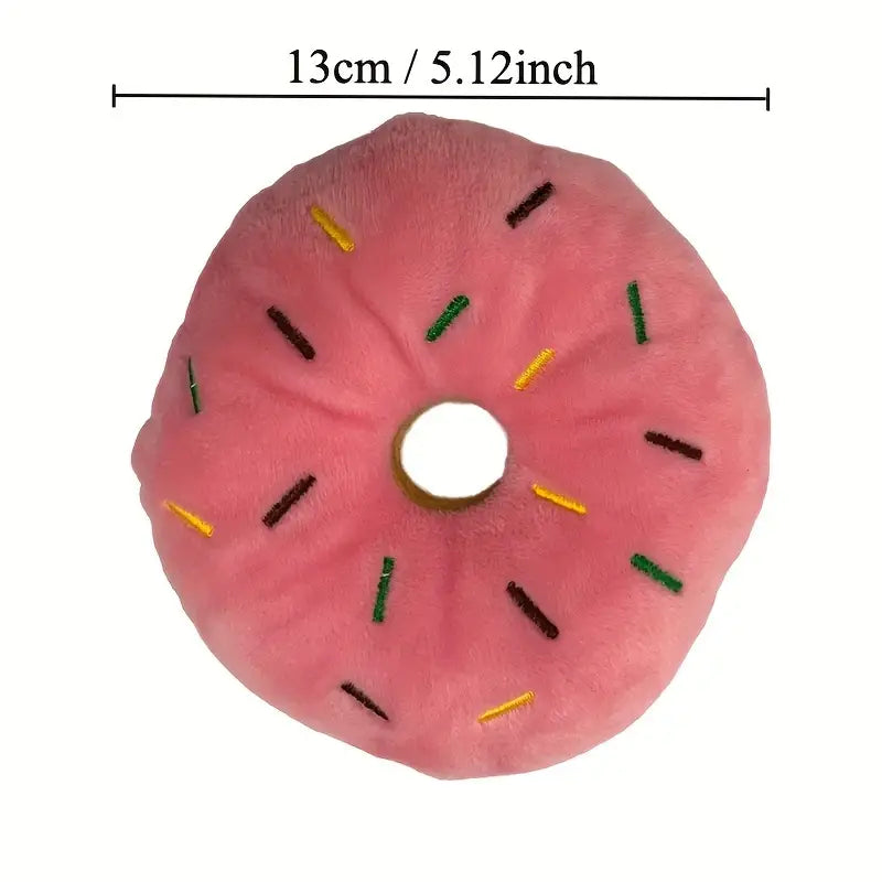 Blue Plush Donut Dog Toy