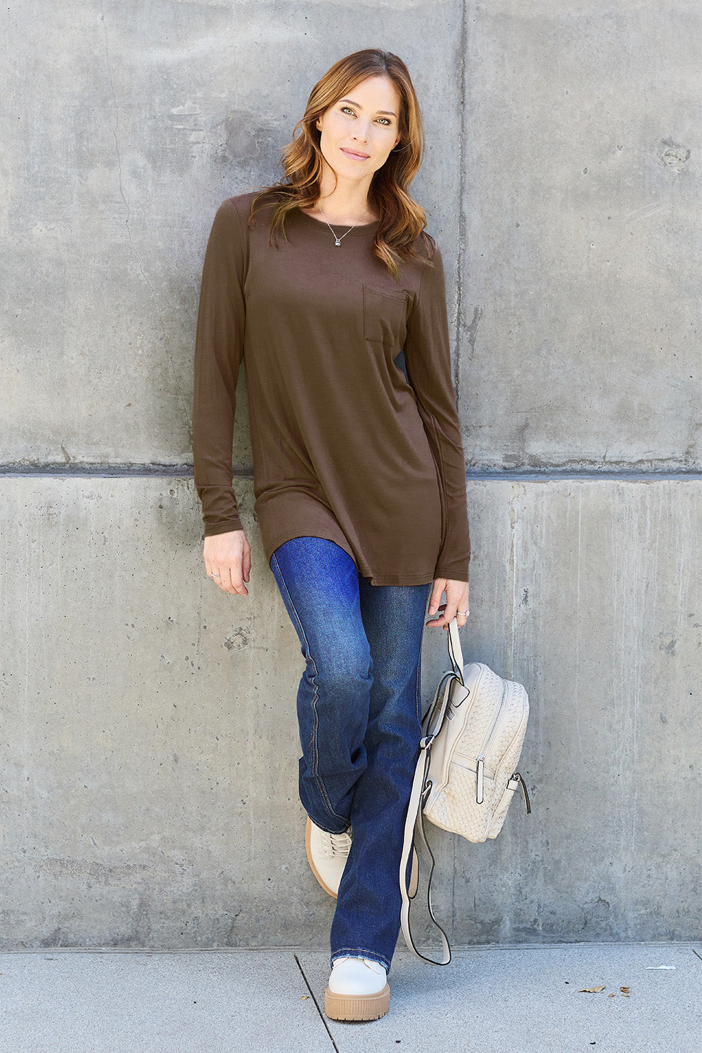 New Year DOORBUSTER Basic Bae Full Size Round Neck Long Sleeve Top