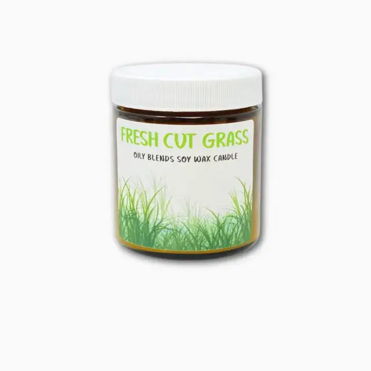 Fresh Cut Grass Summer Small Soy Candles - 25 Hour Burn Time