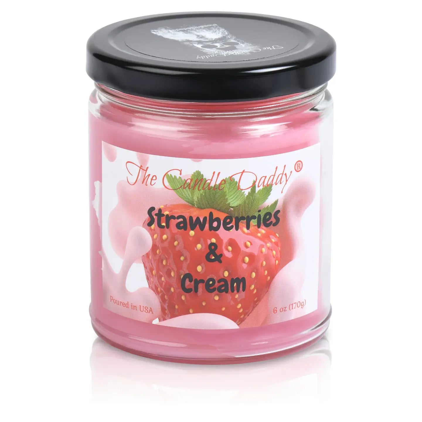 Strawberries and Cream - 6oz Jar Candle - 40 Hour Burn Time