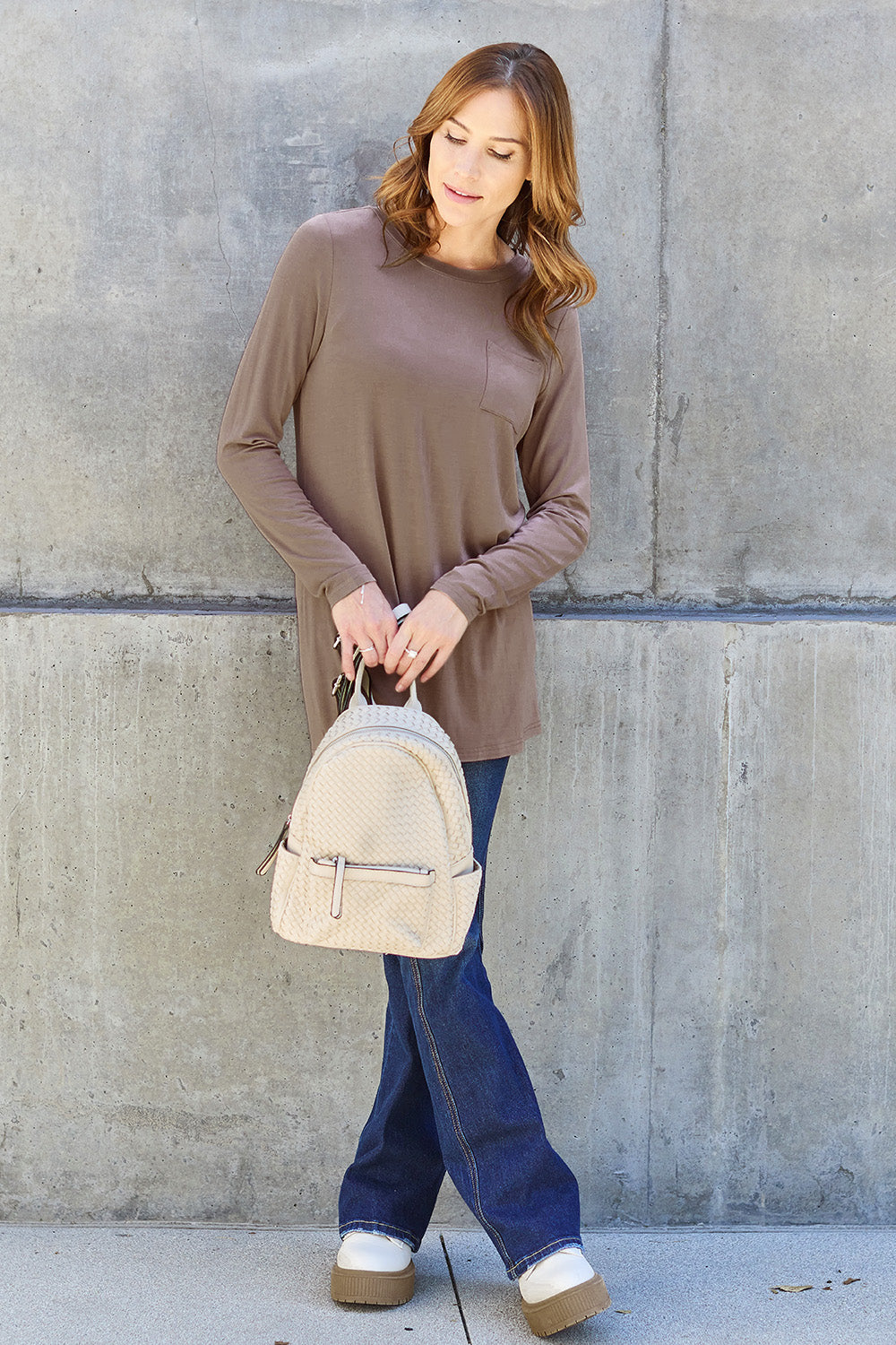 New Year DOORBUSTER Basic Bae Full Size Round Neck Long Sleeve Top