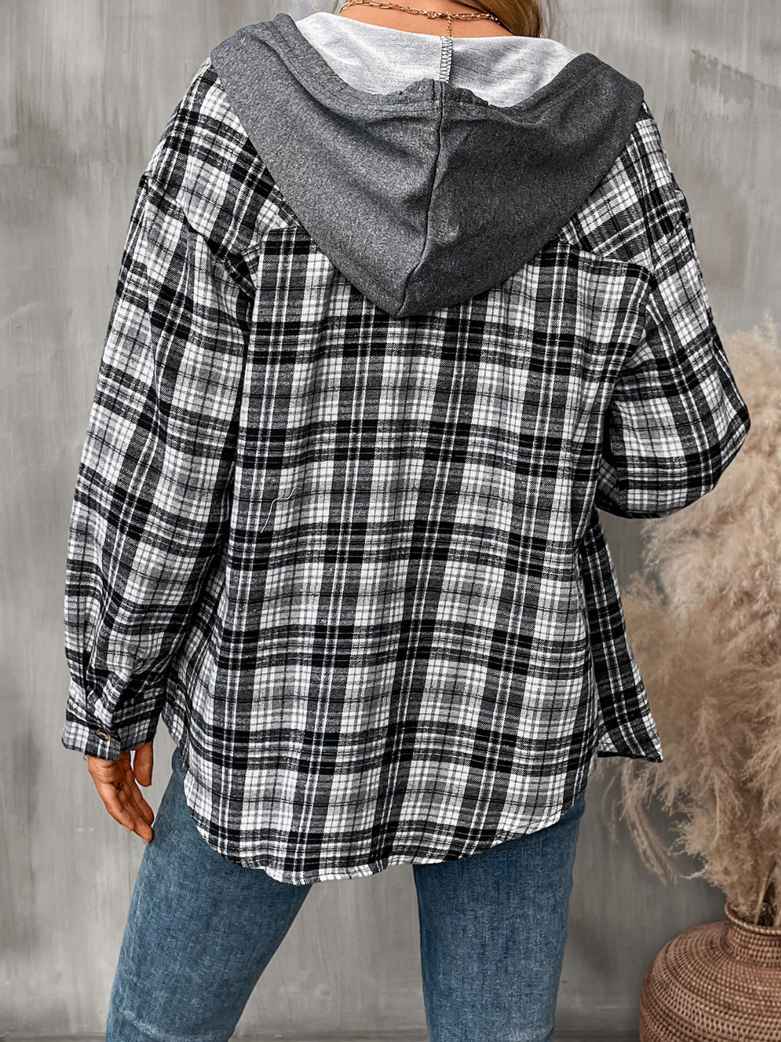 Plaid Long Sleeve Hooded Jacket - 5 Colors!