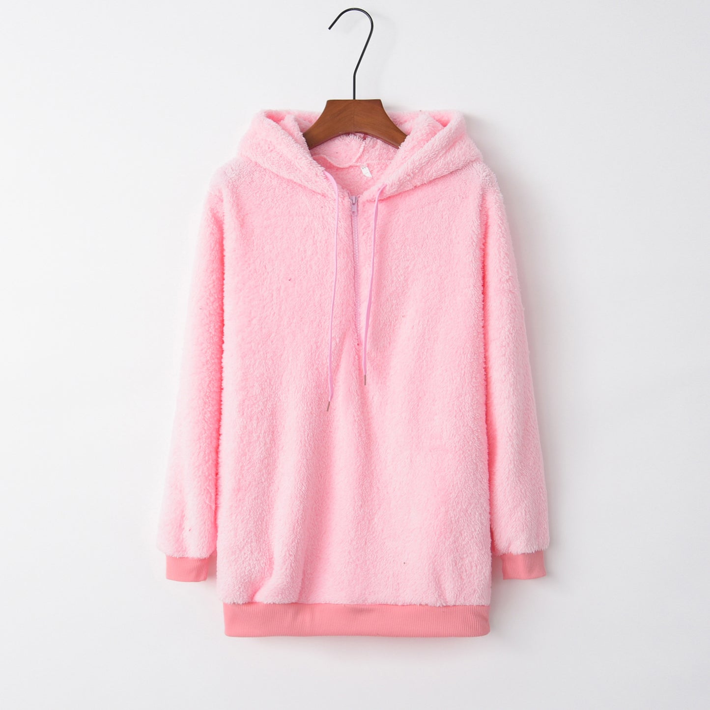 New Year DOORBUSTER Quarter-Zip Drawstring Teddy Hoodie