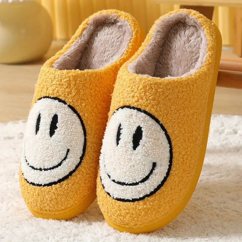 Yellow Smiley Face Slippers