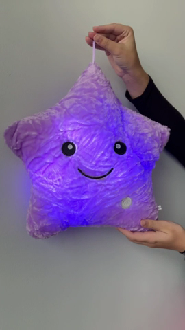 LED Glow Star Pillow - White
