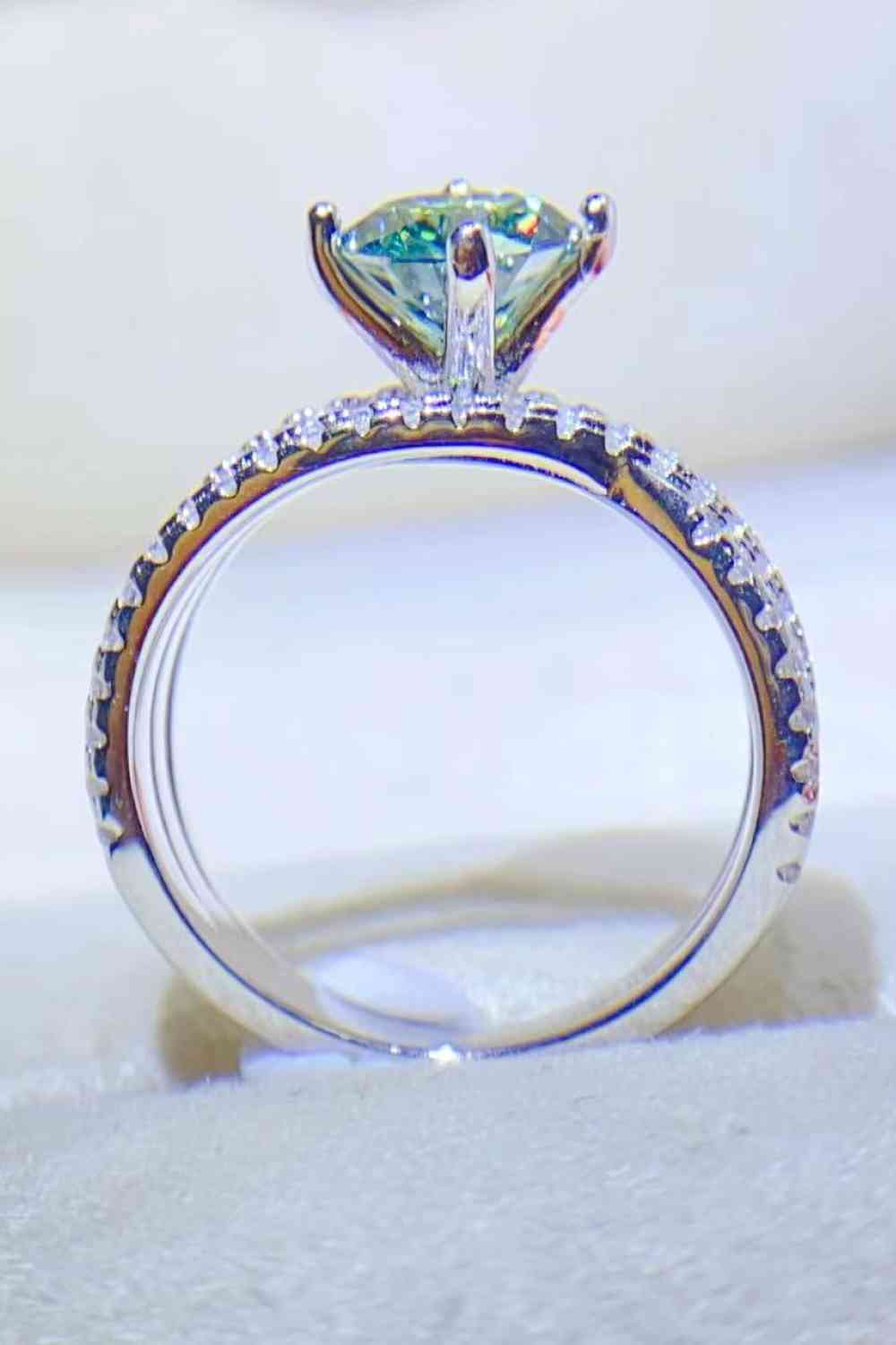 1 Carat Moissanite Contrast 925 Sterling Silver Criss Cross Ring