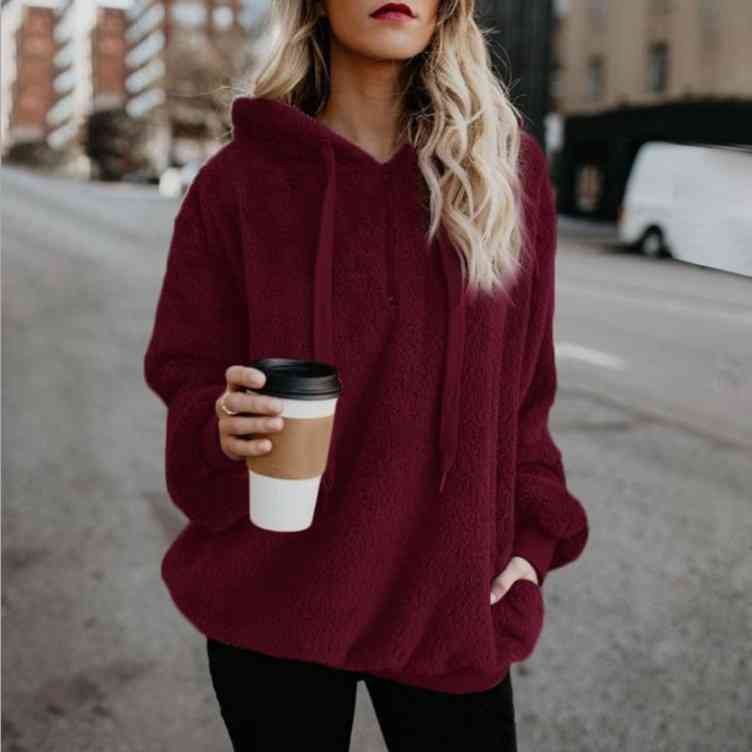 New Year DOORBUSTER Quarter-Zip Drawstring Teddy Hoodie