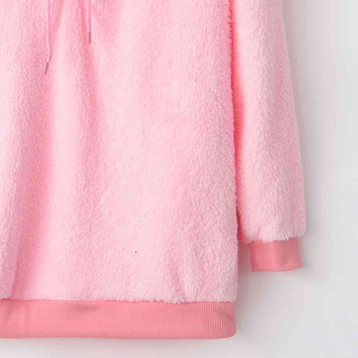 New Year DOORBUSTER Quarter-Zip Drawstring Teddy Hoodie