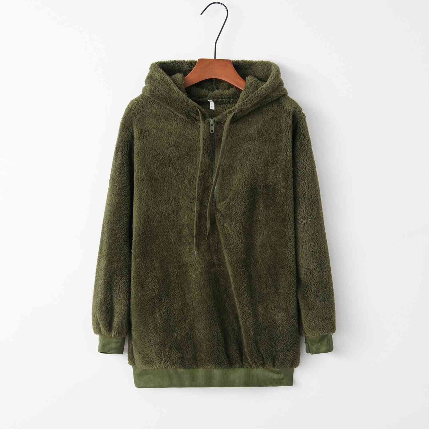 New Year DOORBUSTER Quarter-Zip Drawstring Teddy Hoodie