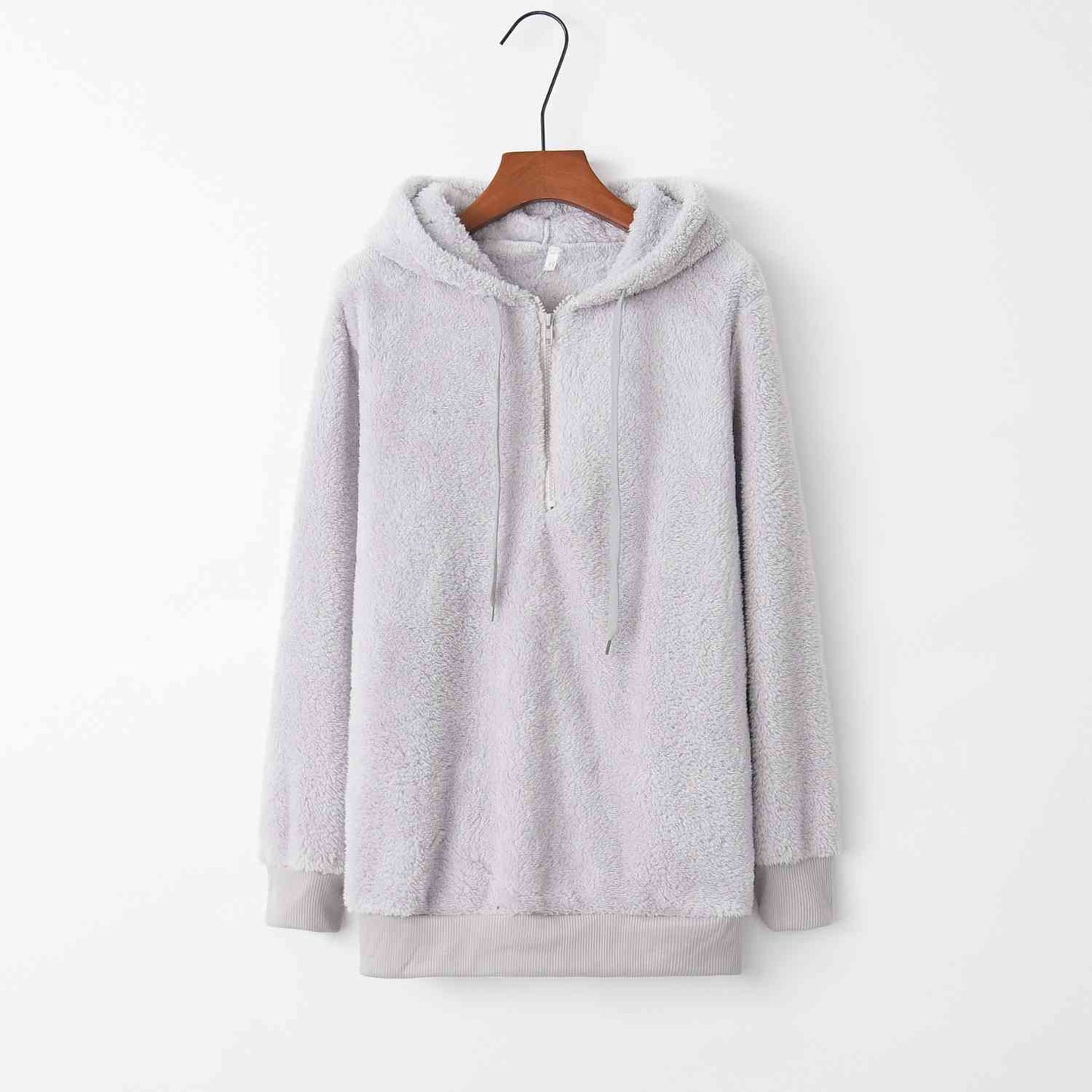 New Year DOORBUSTER Quarter-Zip Drawstring Teddy Hoodie