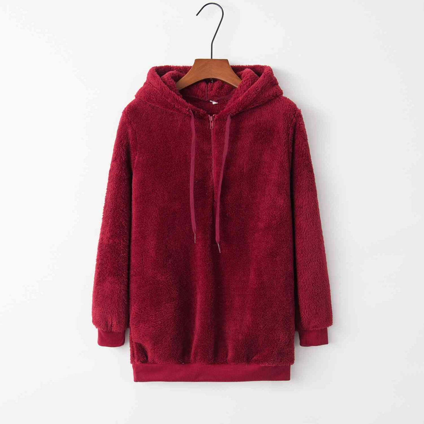 New Year DOORBUSTER Quarter-Zip Drawstring Teddy Hoodie