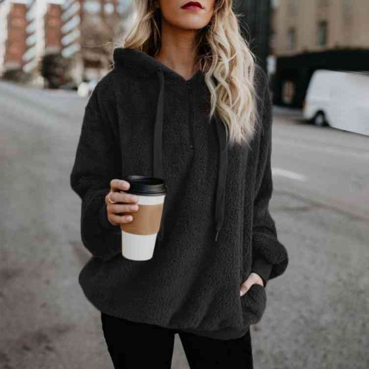 New Year DOORBUSTER Quarter-Zip Drawstring Teddy Hoodie