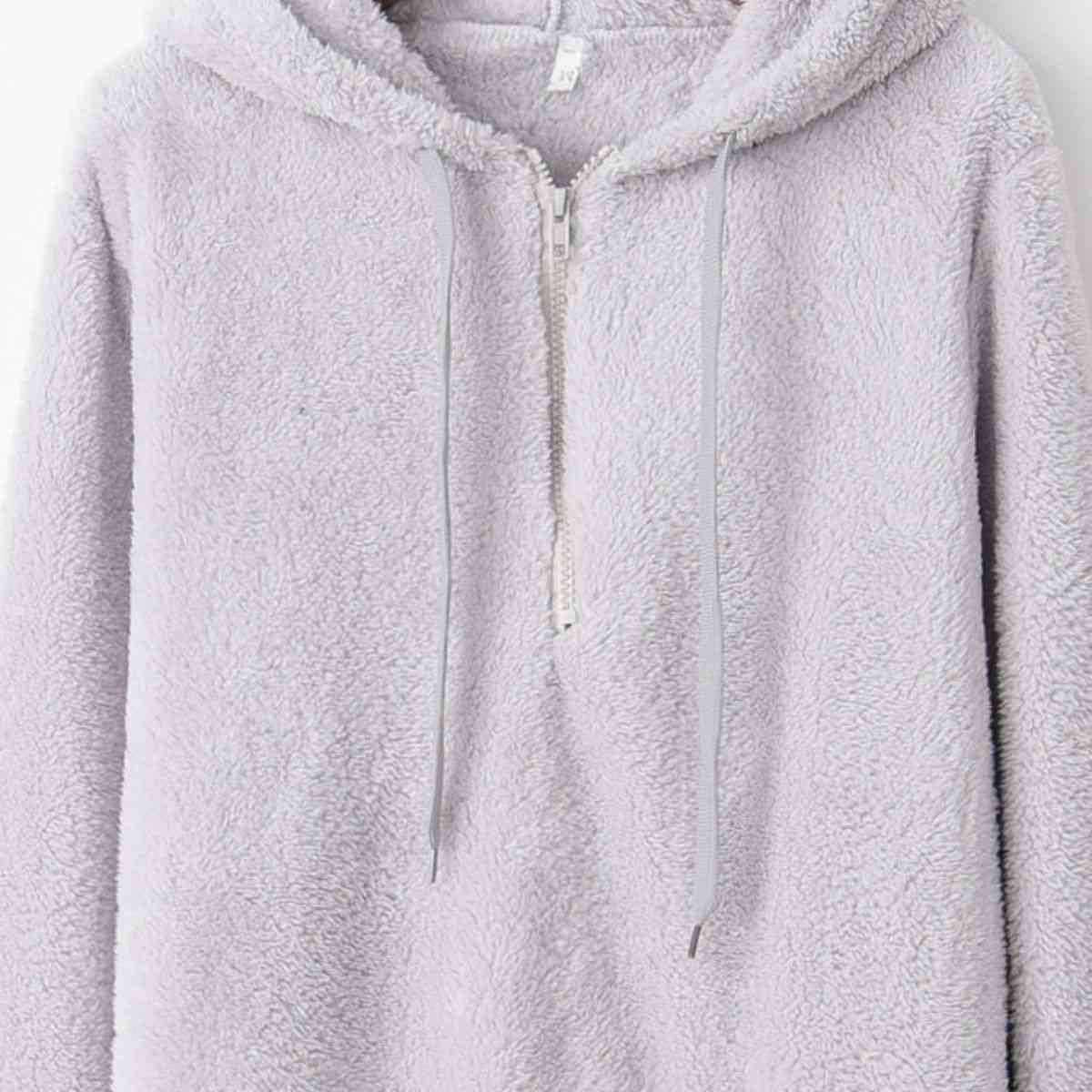 New Year DOORBUSTER Quarter-Zip Drawstring Teddy Hoodie