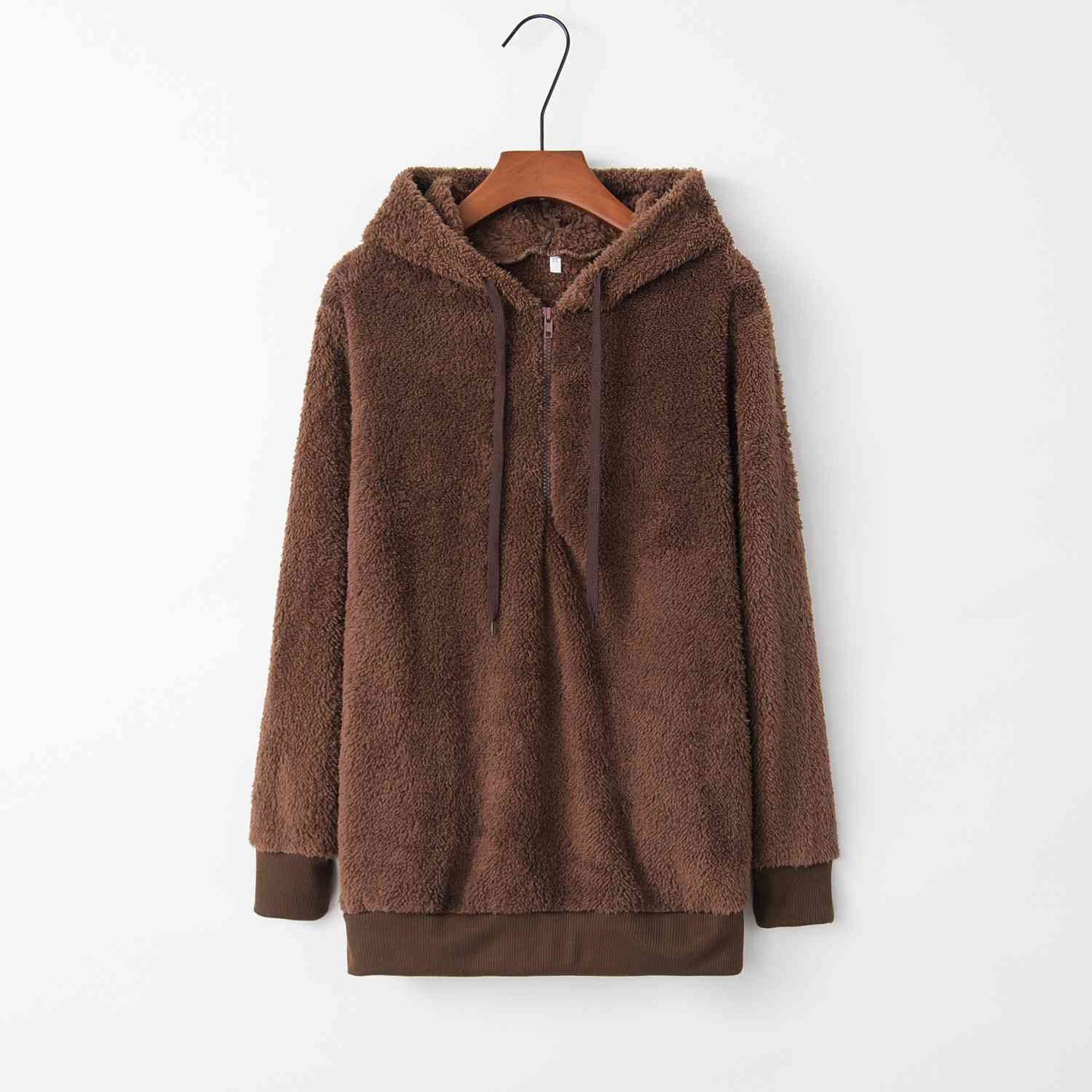 New Year DOORBUSTER Quarter-Zip Drawstring Teddy Hoodie