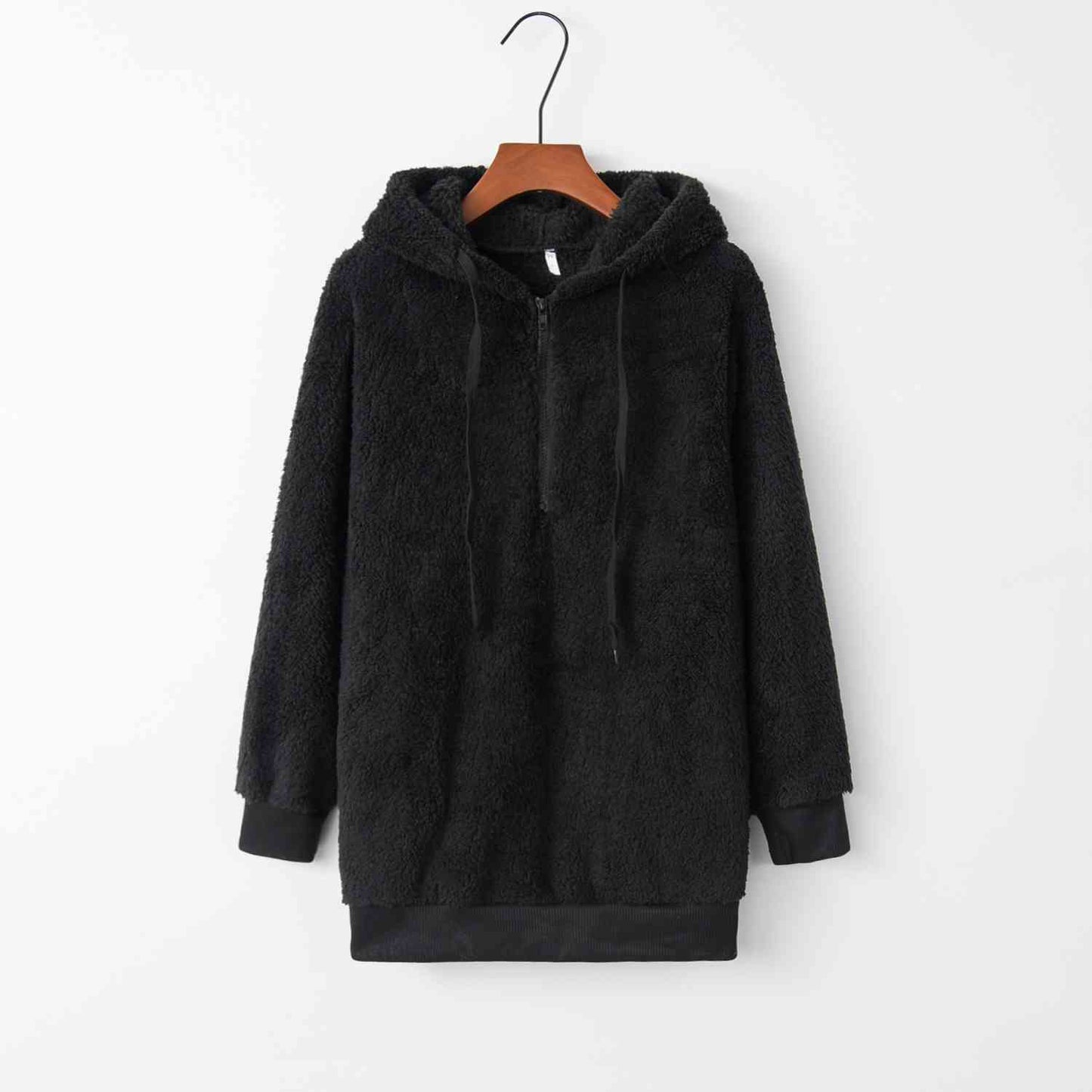 New Year DOORBUSTER Quarter-Zip Drawstring Teddy Hoodie