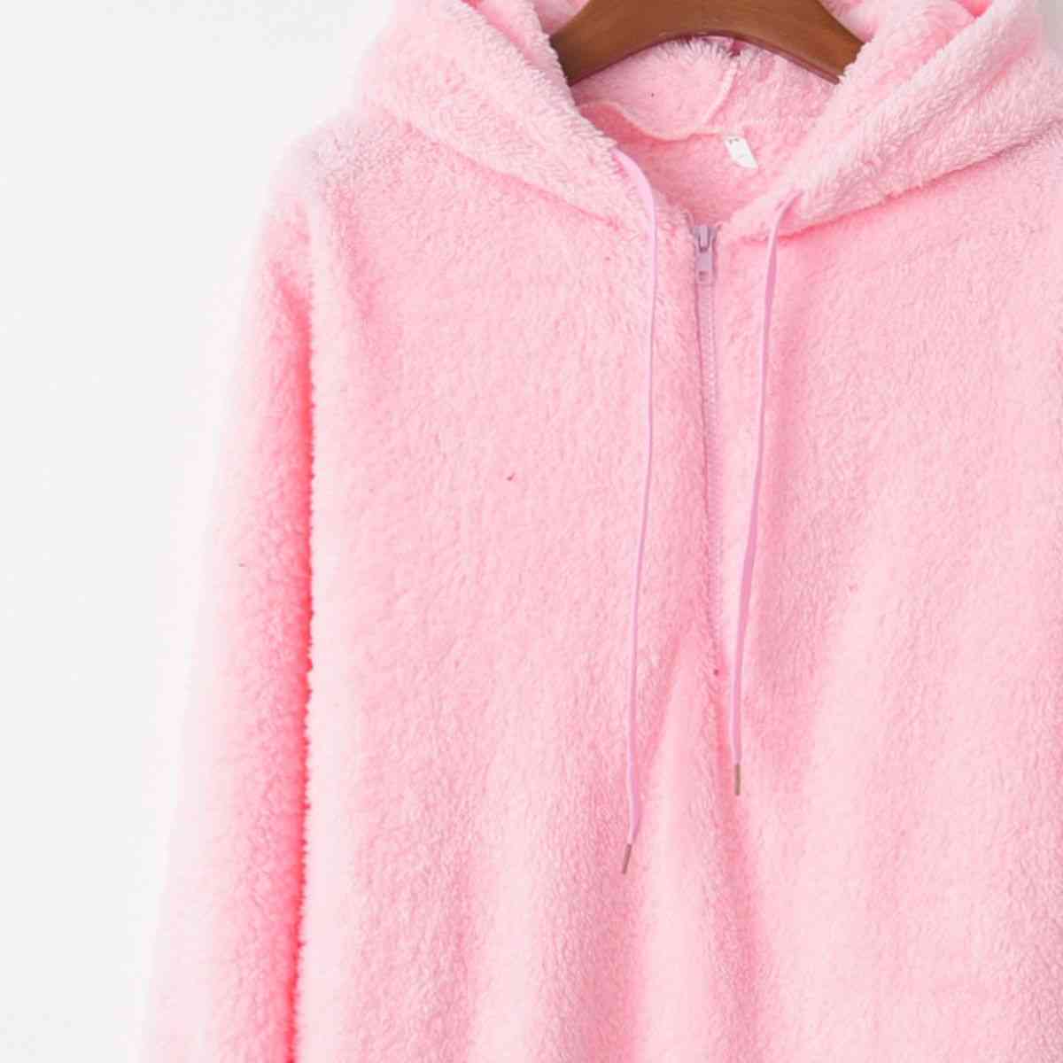 New Year DOORBUSTER Quarter-Zip Drawstring Teddy Hoodie