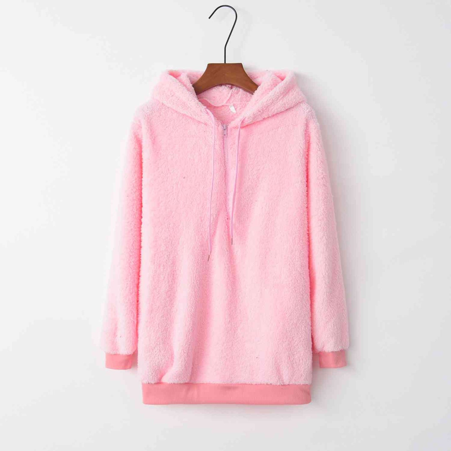 New Year DOORBUSTER Quarter-Zip Drawstring Teddy Hoodie