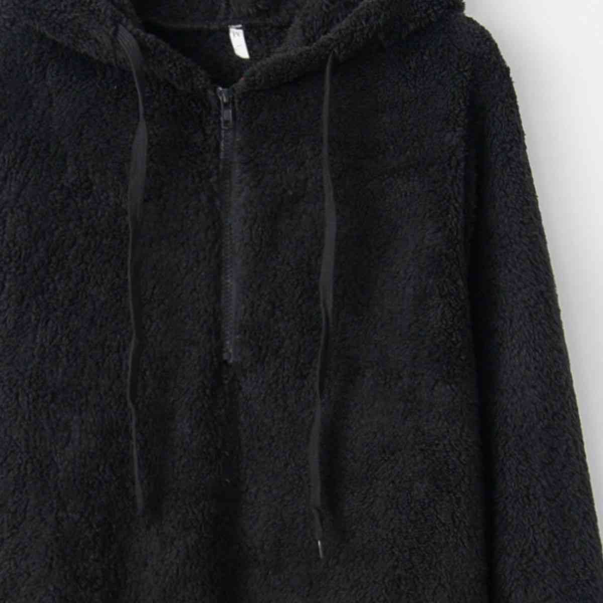 New Year DOORBUSTER Quarter-Zip Drawstring Teddy Hoodie
