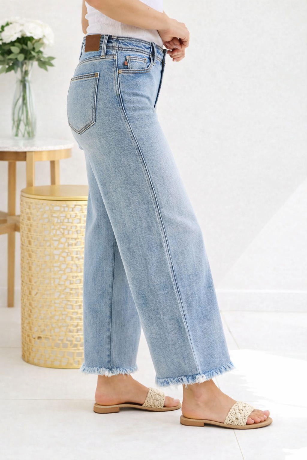 Fray Edge Wide Judy Blue Ankle