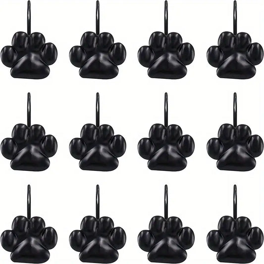 Paw Print Shower Curtain Hooks - 3 Color Options!