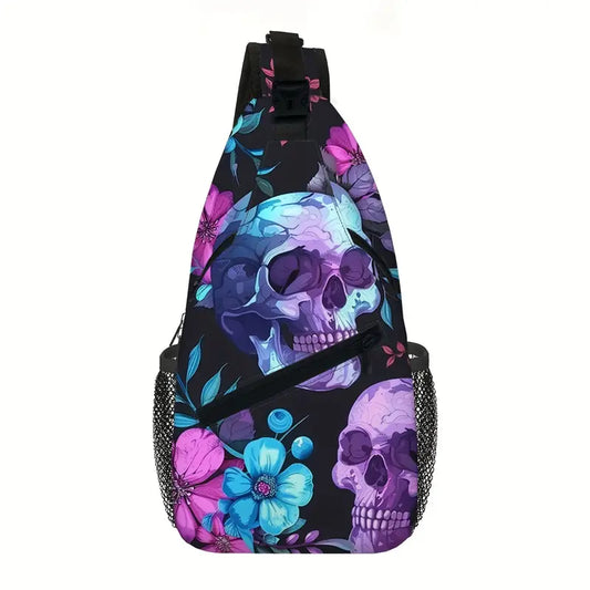 Blue/Purple Skull Sling Bag
