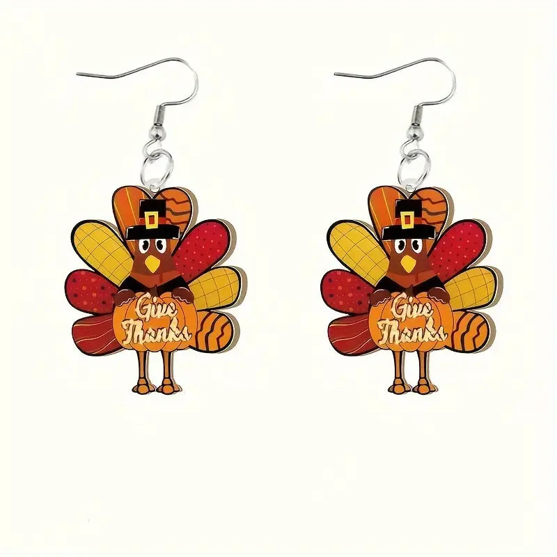 Give Thanks Turkey Earrings