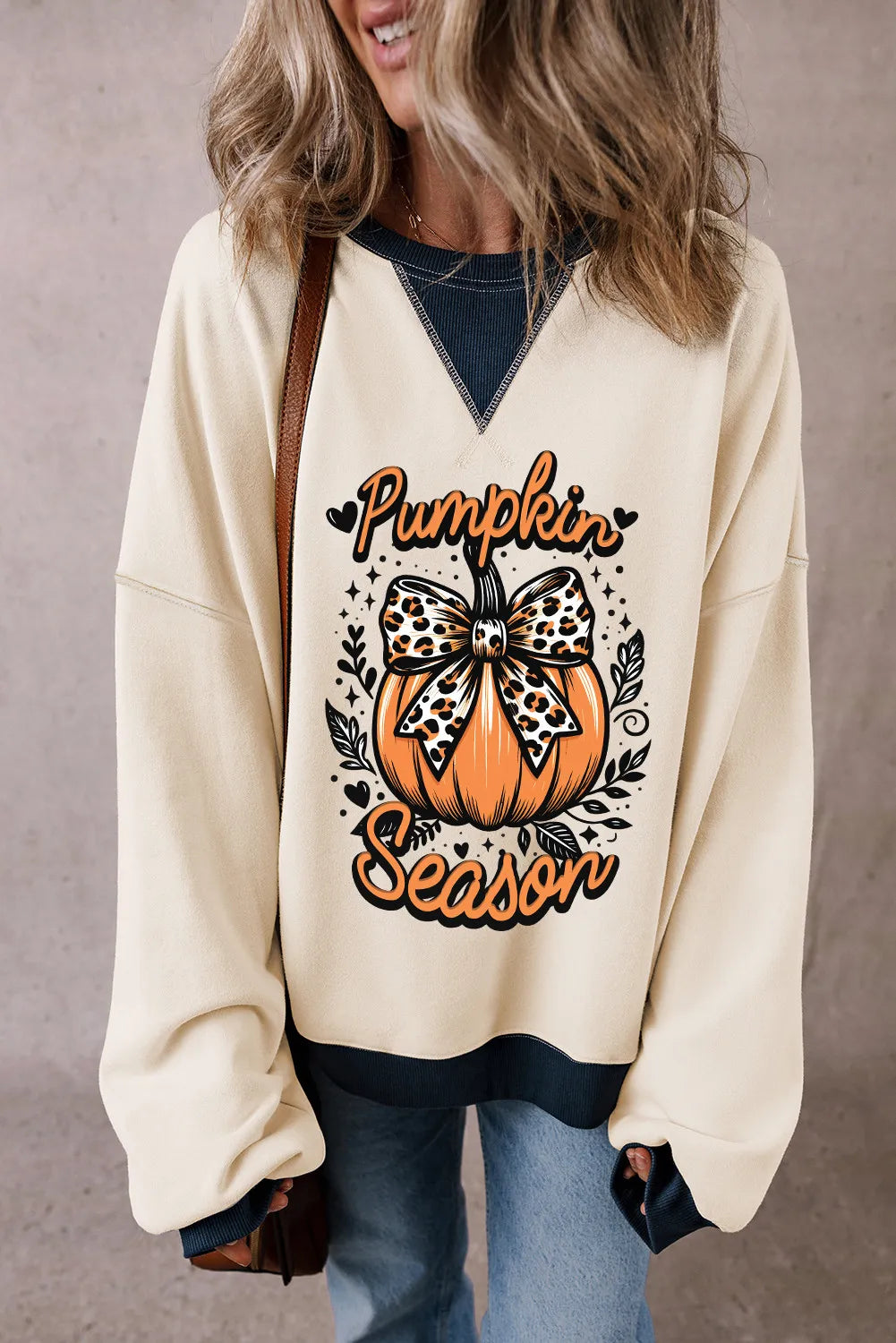 Pumpkin Graphic Long Sleeve Sweatshirt