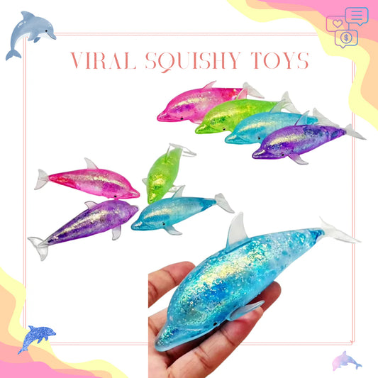 Glitter Gel Dolphin Squishy RTS