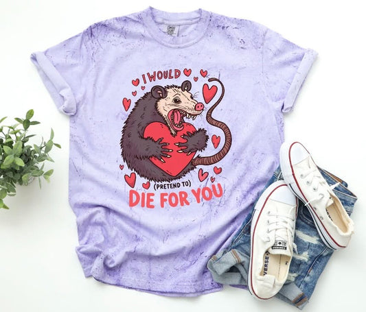 I Would Pretend to Die Graphic - Comfort Color Marble Purple