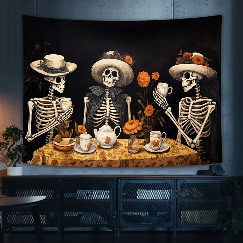 Skelly Tea Party Fleece Blanket