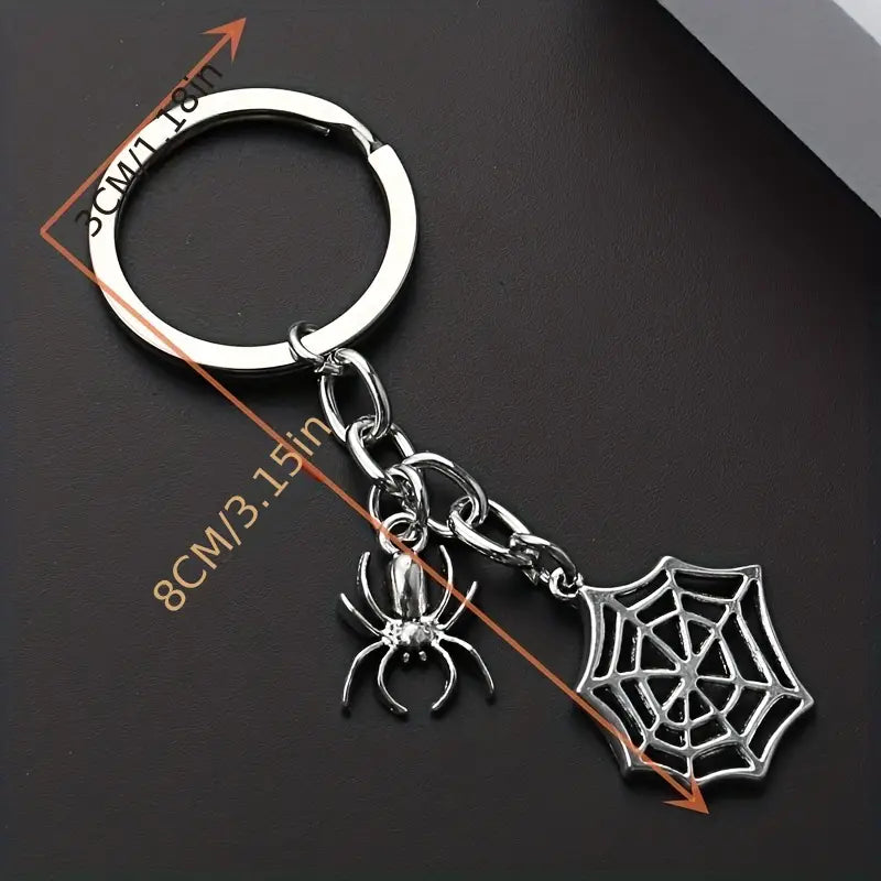 Spider with Web Keychain